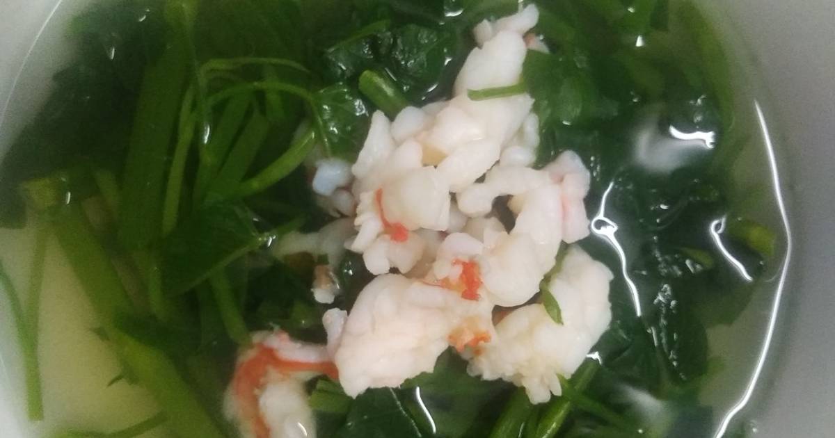 Canh rau muống nấu tôm
