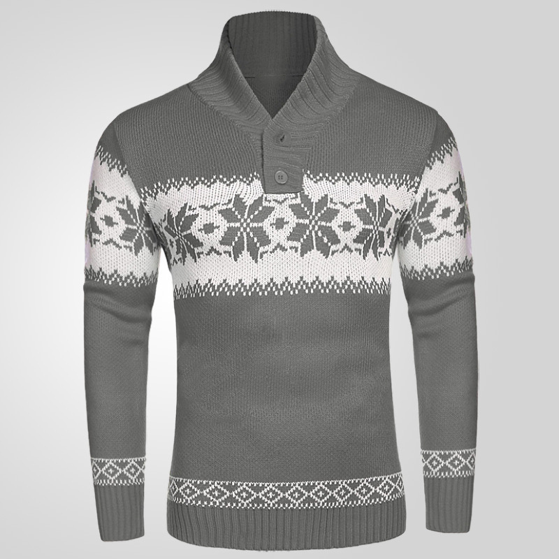 Christmas knitted sweater, jacquard pattern, long sleeve