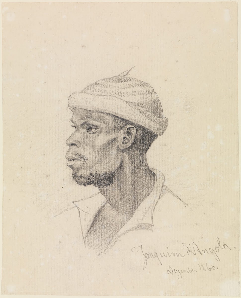 Kopfstudie des Joaquim dAngola im Profil nach links gewendet 1860