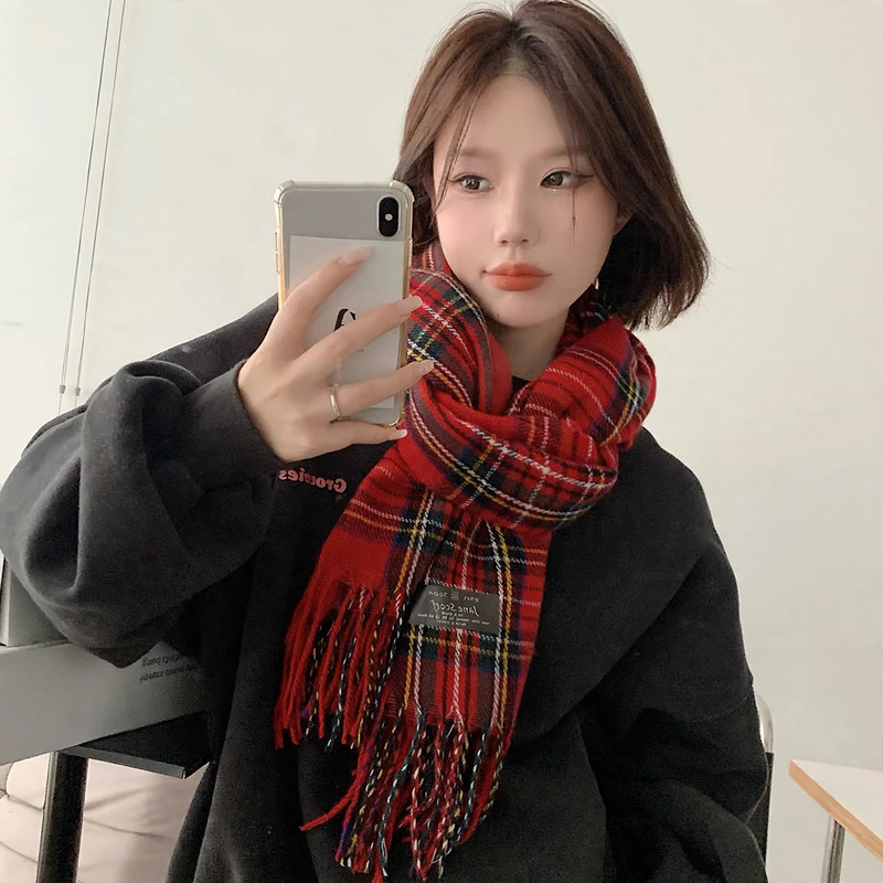 Warm knitted scarf for winter