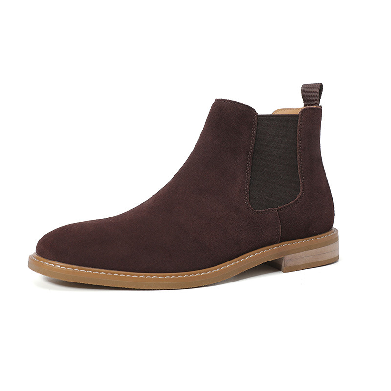 Men's leather Chelsea boots, mid-height shaft