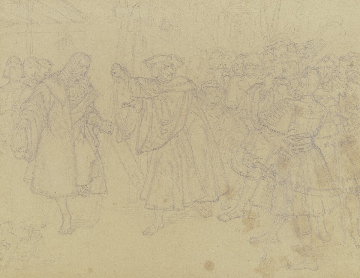 Kaiser Maximilian hält Albrecht Dürer die Leiter