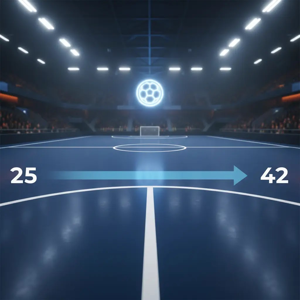 Lebar lapangan futsal berapa meter