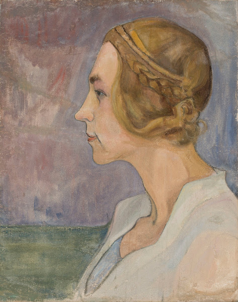 Profile of a young woman circa 1900