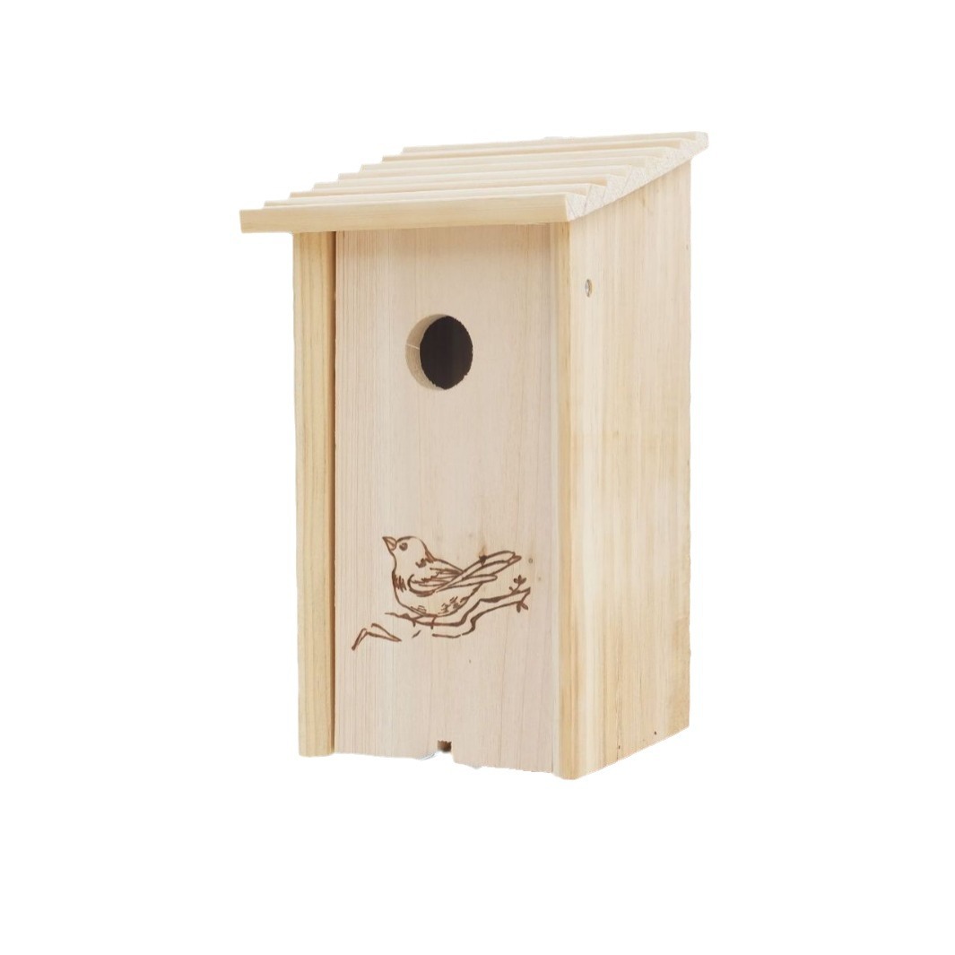 Solid Wood Birdhouse for Winter