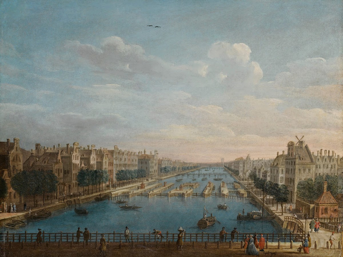 A View Of The Binnen Amstel Looking North