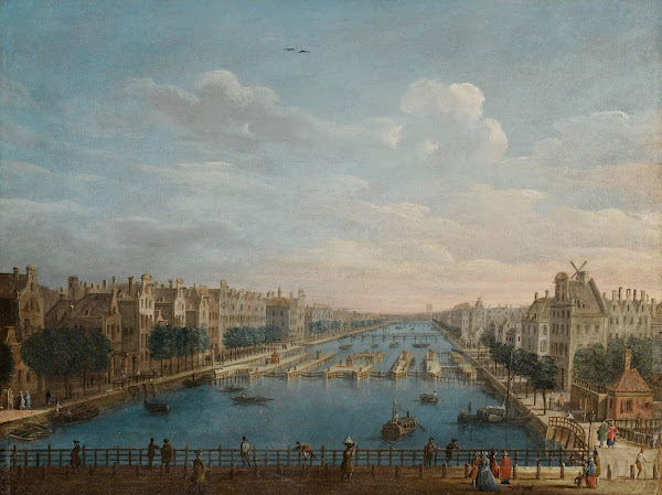 A View Of The Binnen Amstel Looking North