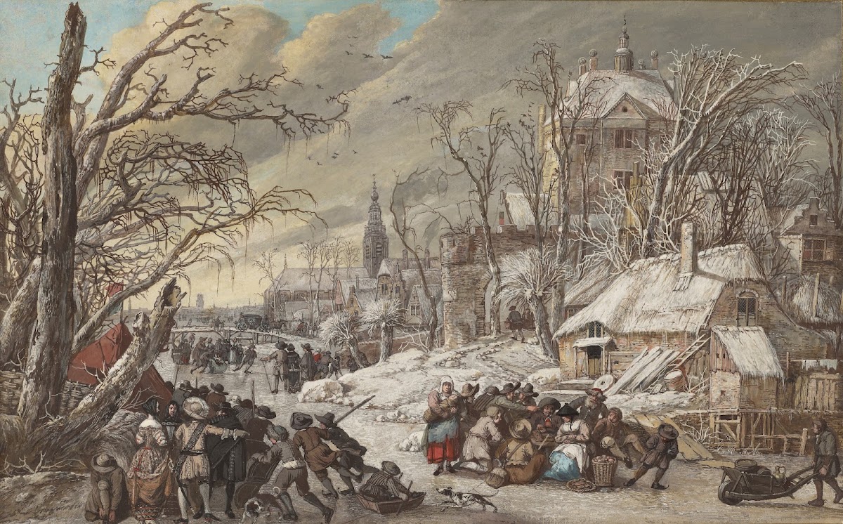 Figures on a Frozen Canal 1670s