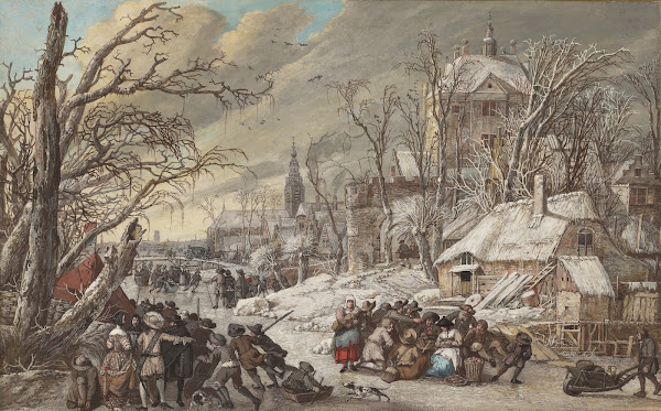 Figures on a Frozen Canal 1670s