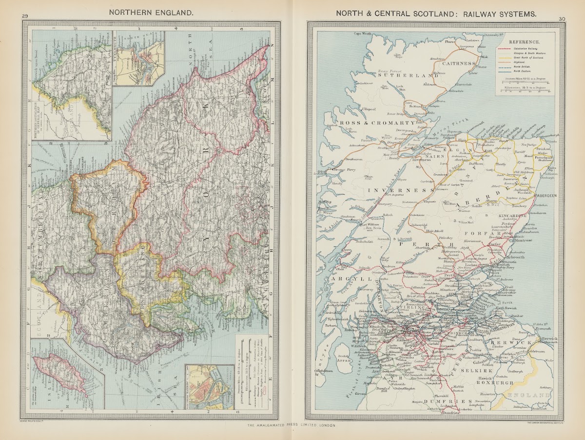 Northern England North and Central ScotlandRailway Systems 1908