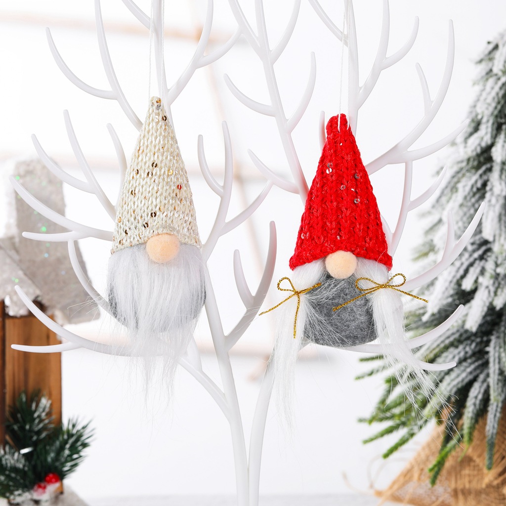Christmas gnome ornament with sequins