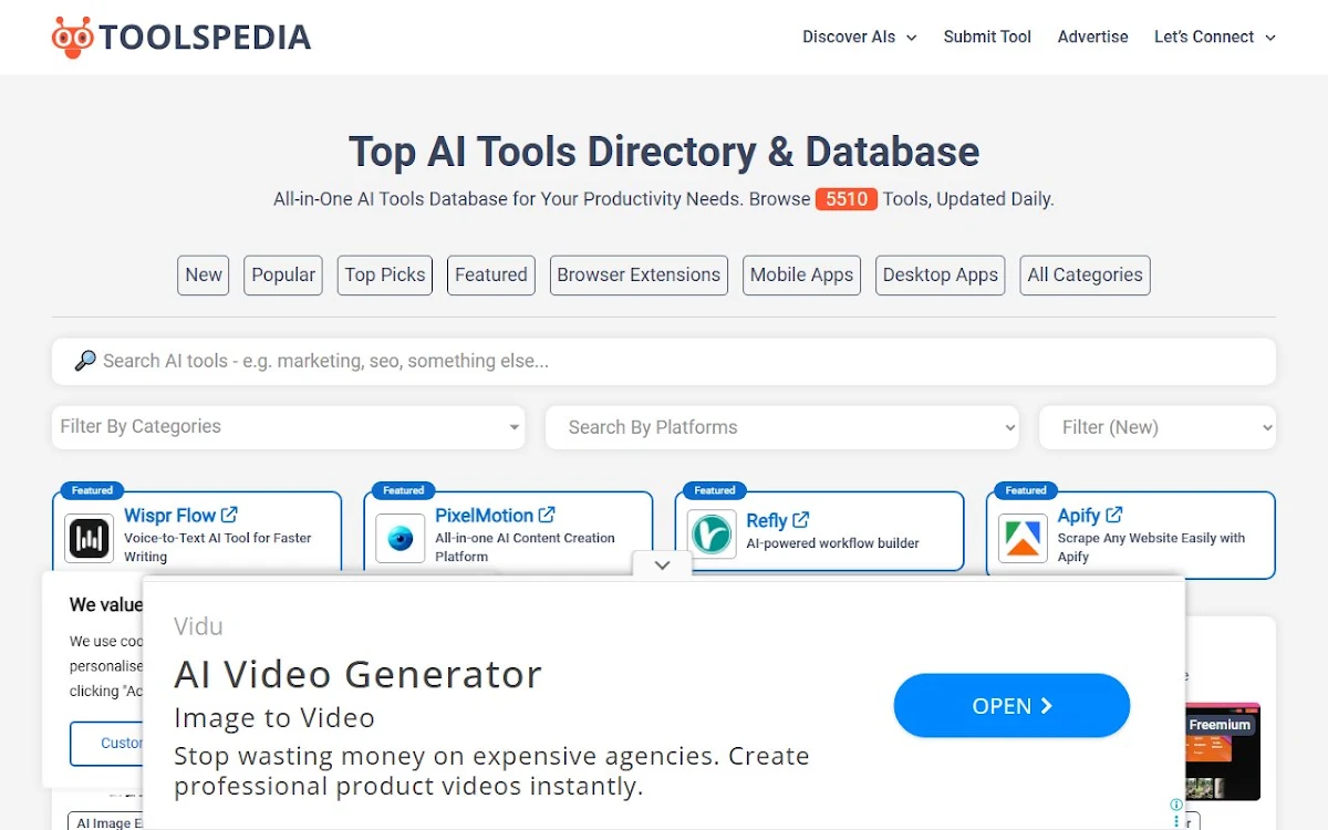Captura de ToolsPedia.io