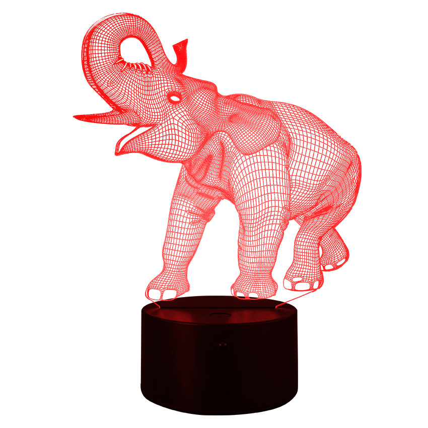 3D-LED-Nachtlicht Elefant mit Fernbedienung