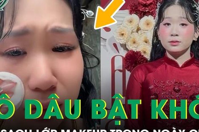 Cô dâu bật khóc giữa hôn lễ, xóa sạch lớp makeup 4 triệu sau vài giờ - Báo Sức Khỏe &amp; Đời Sống