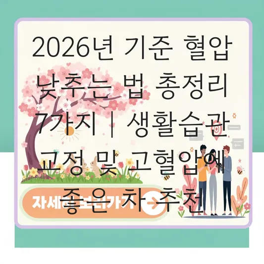 혈압 낮추는 법 생활 습관 교정 및 고혈압에 좋은 차 추천 대표 이미지