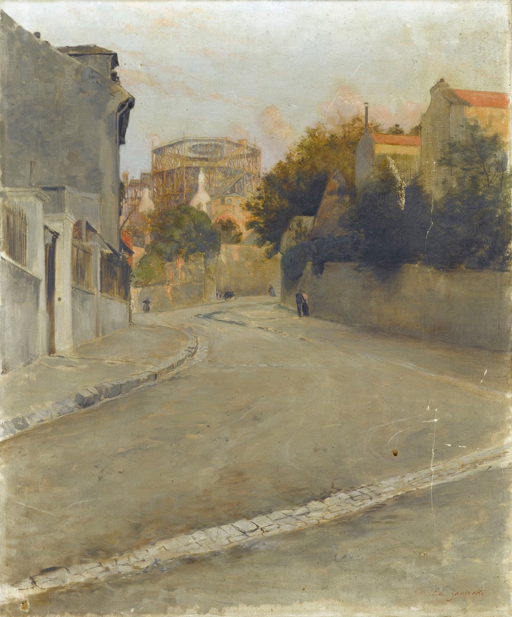 Le Sacré Cœur en construction vu de labreuvoir de Montmartre vers 1895 1895