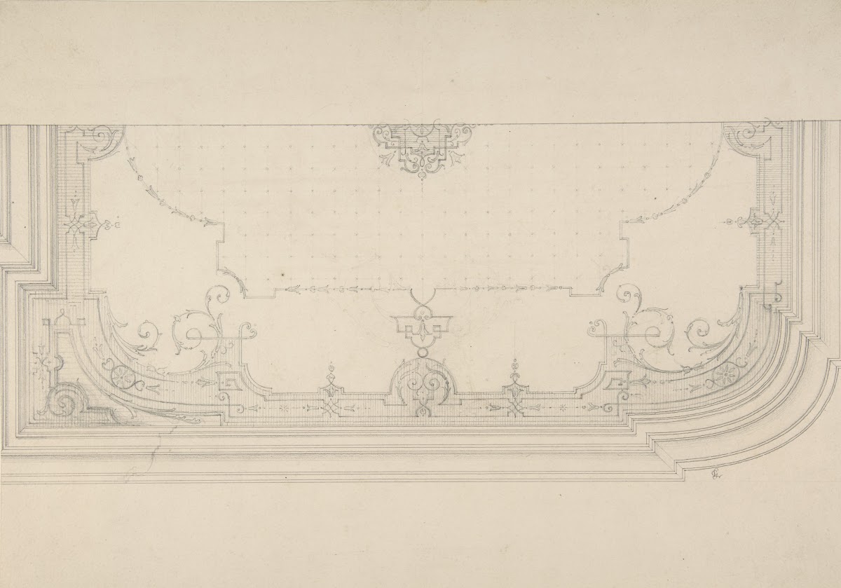 Design for the decoration of a wiling with strapwork and rinceaux 183097