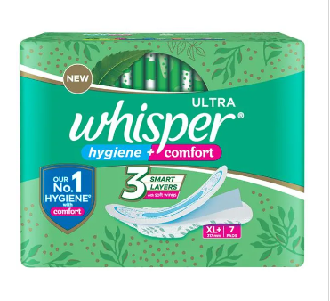 Whisper Sanitary Pad - Ultra Clean XL Plus, 7 pcs