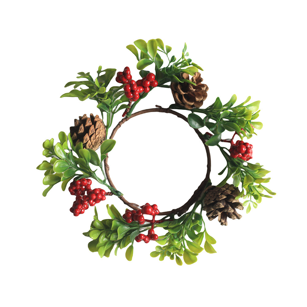 Christmas candle wreath with pine cones, 18 cm