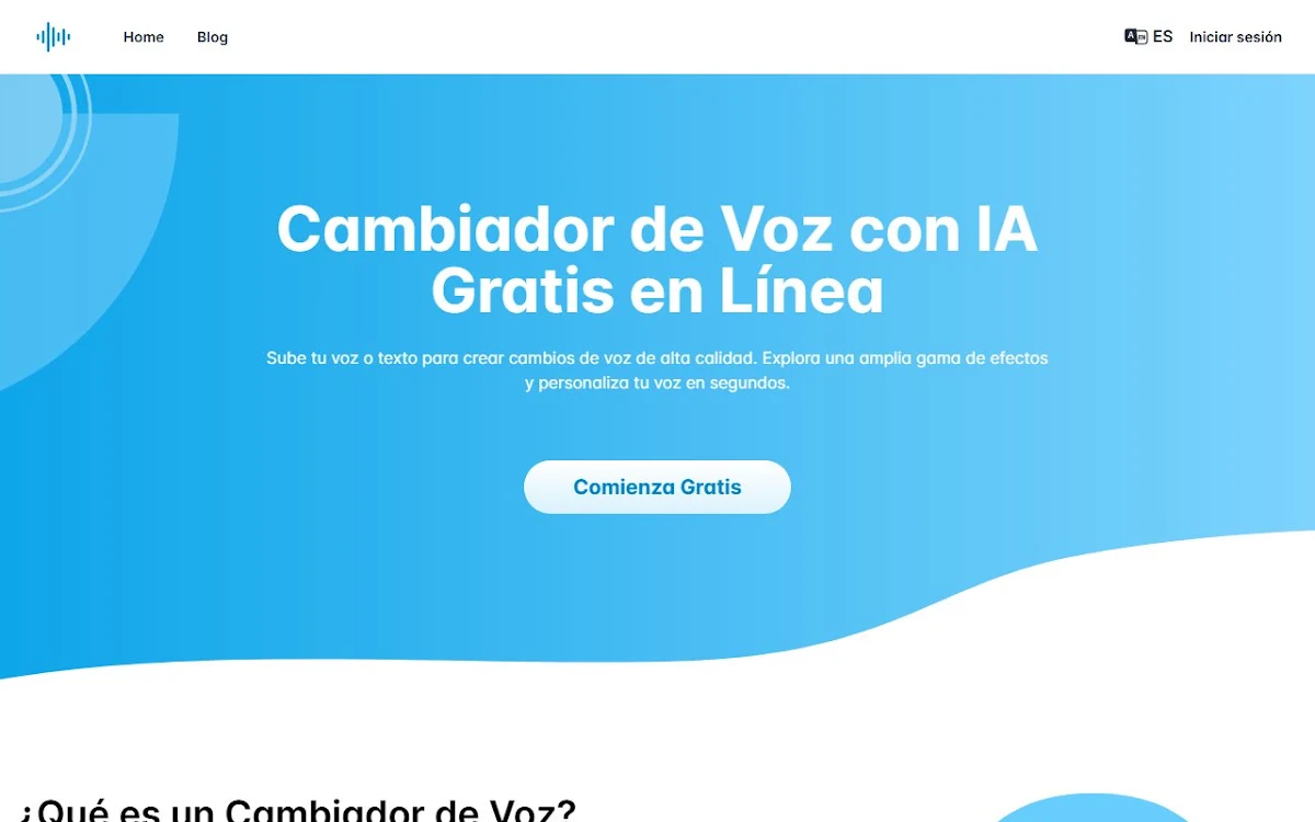 Captura de VoiceChanger.im: AI Voice Cloner & Text to Speech Free Online
