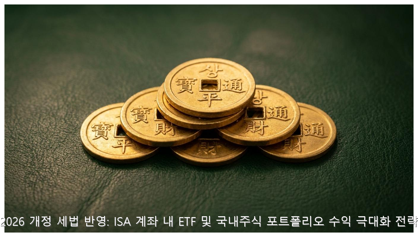 2026 개정 세법 반영: ISA 계좌 내 ETF 및 국내주식 포트폴리오 수익 극대화 전략 핵심 안내 및 분석 인포그래픽 (3)