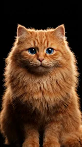 Adorable Fluffy Orange Ginger Cat 3D Character Portrait