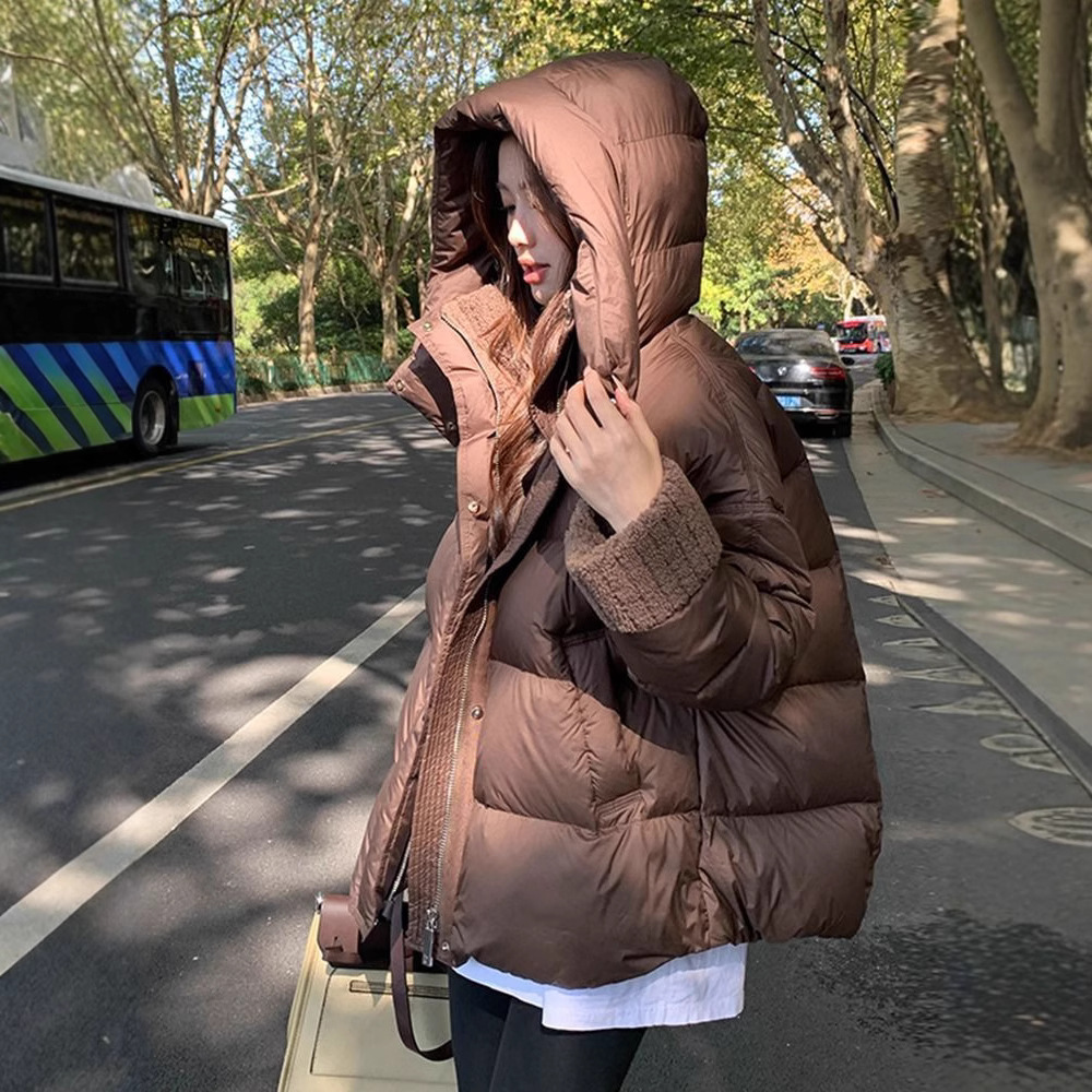 Insulated winter jacket with faux fur collar