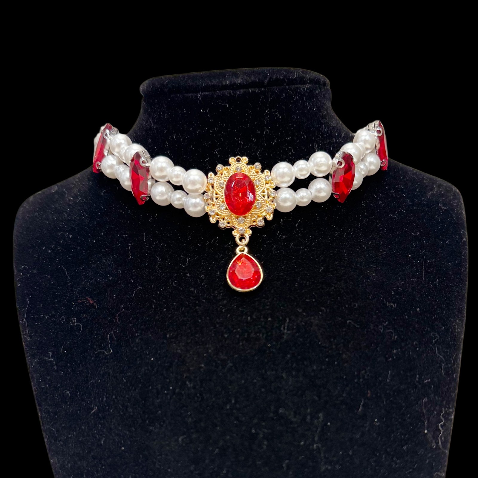 Rhinestone necklace for pets, metal