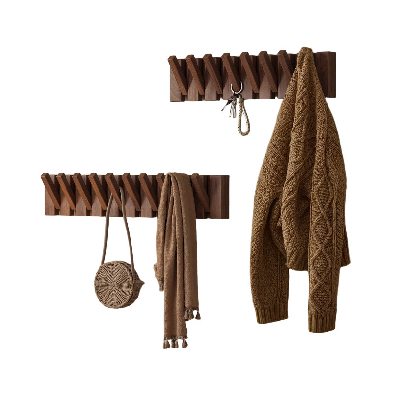 Wooden Wall Coat Rack Piano Key Design, 4–12 hooks