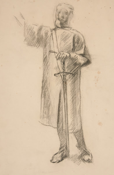 Figure study for Crusaders Sighting Jerusalem 1990