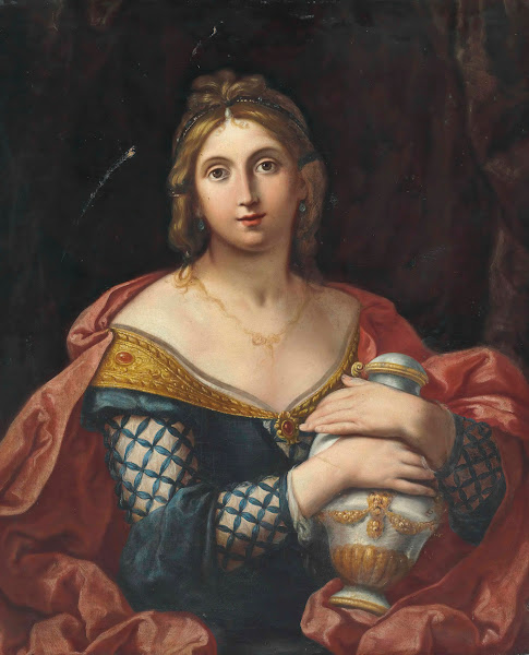 Portrait of a lady half length as Pandora or Artemisia