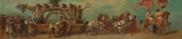 Entwurf zum Festzug 1879  Die Zimmerleute 1879