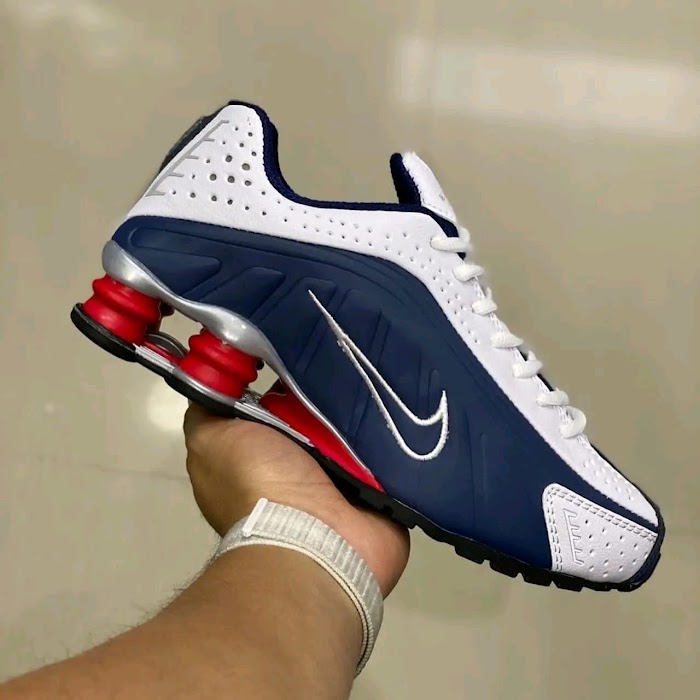 Nike Shox R4 Azul Rojo