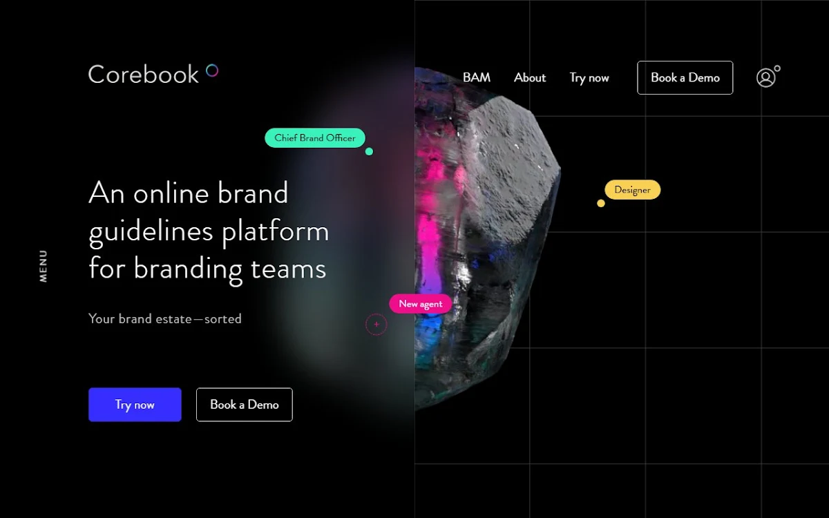 Captura de Corebook.io
