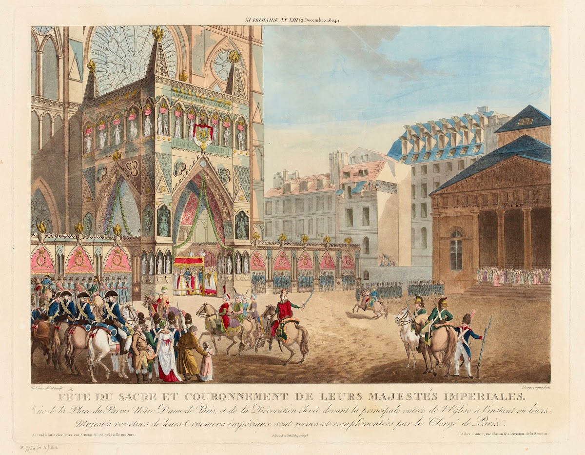 XI frimaire an XIII 2 décembre 1804 Fête du Sacre et du Couronnement de leurs Ma