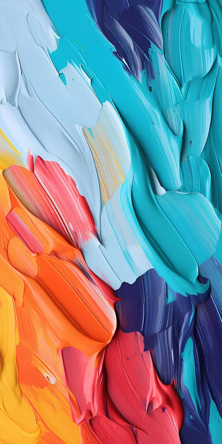 Abstract Art, Colorful Texture, Acrylic Painting, Brushstrokes 5K iPhone Phone Wallpaper