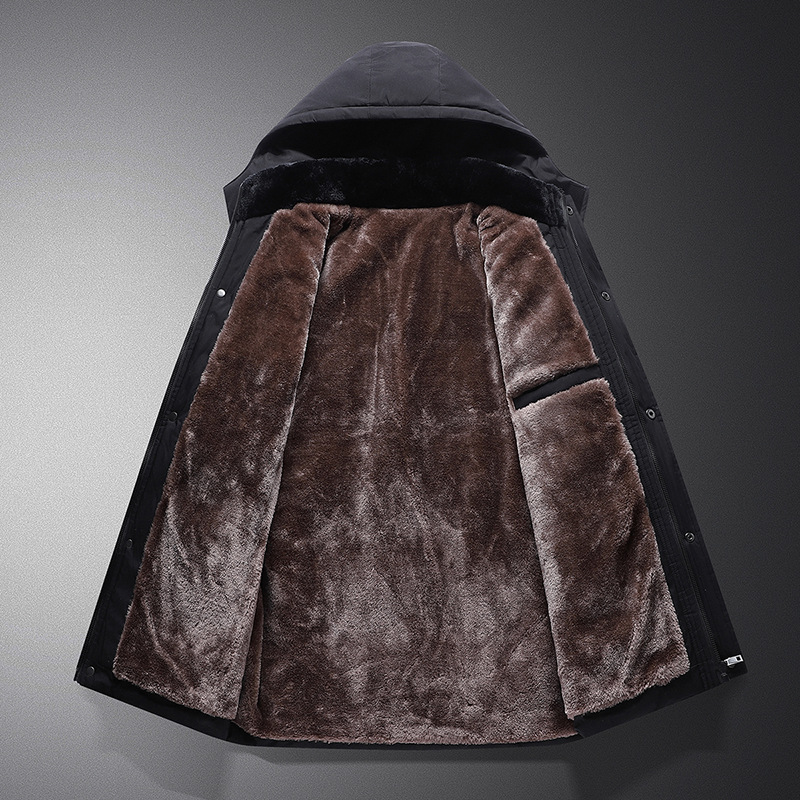 Insulated winter jacket for men, removable hood