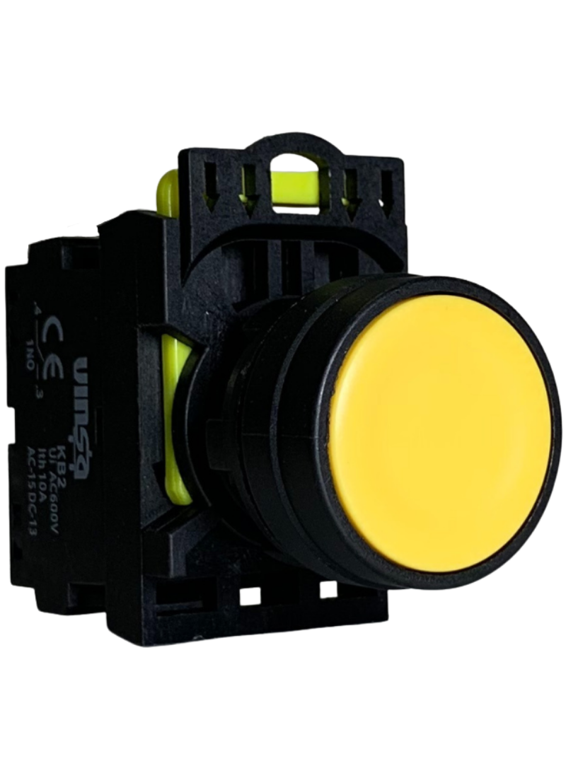 Push Button Momentary Yellow 1N/O