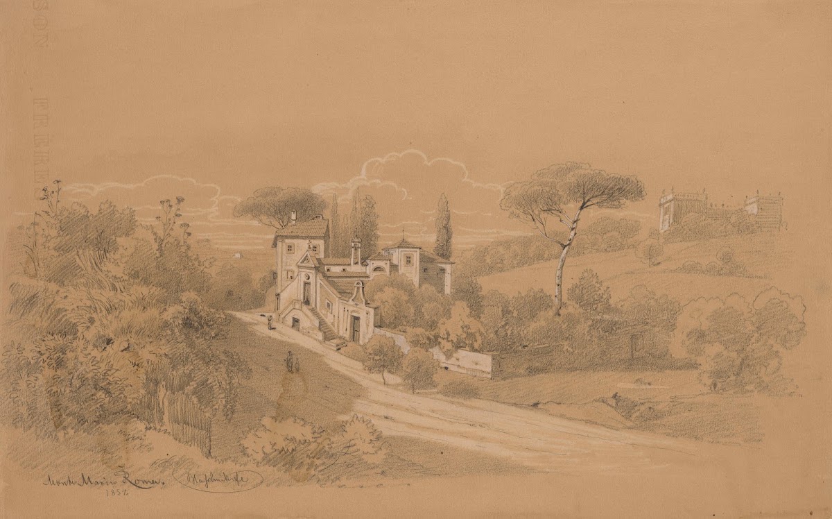 Santa Croce Church in Monte Mario in Rome 1854