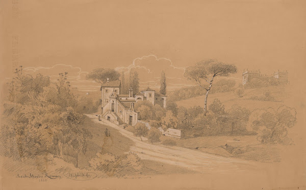 Santa Croce Church in Monte Mario in Rome 1854