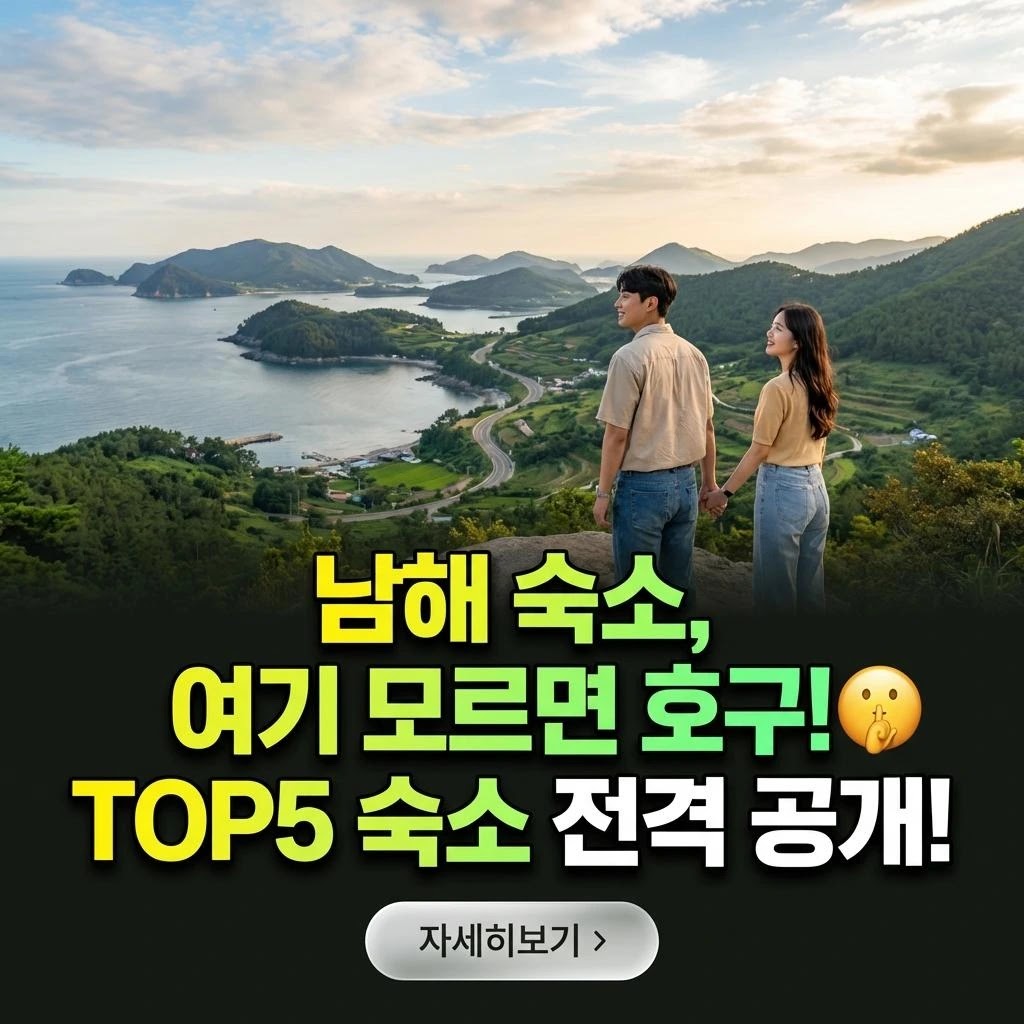 남해 감성 숙소, 딱 5곳! 오션뷰부터 독채 펜션까지 완벽 분석