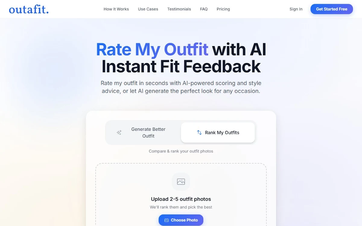 Captura de Outafit - #1 Leading AI Outfit Reviewer