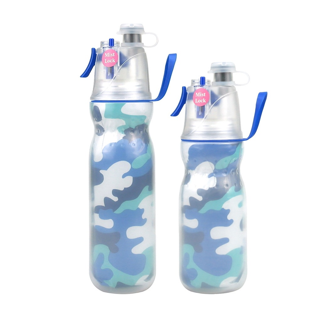 Sports drink bottle with spray function, 470–590 ml