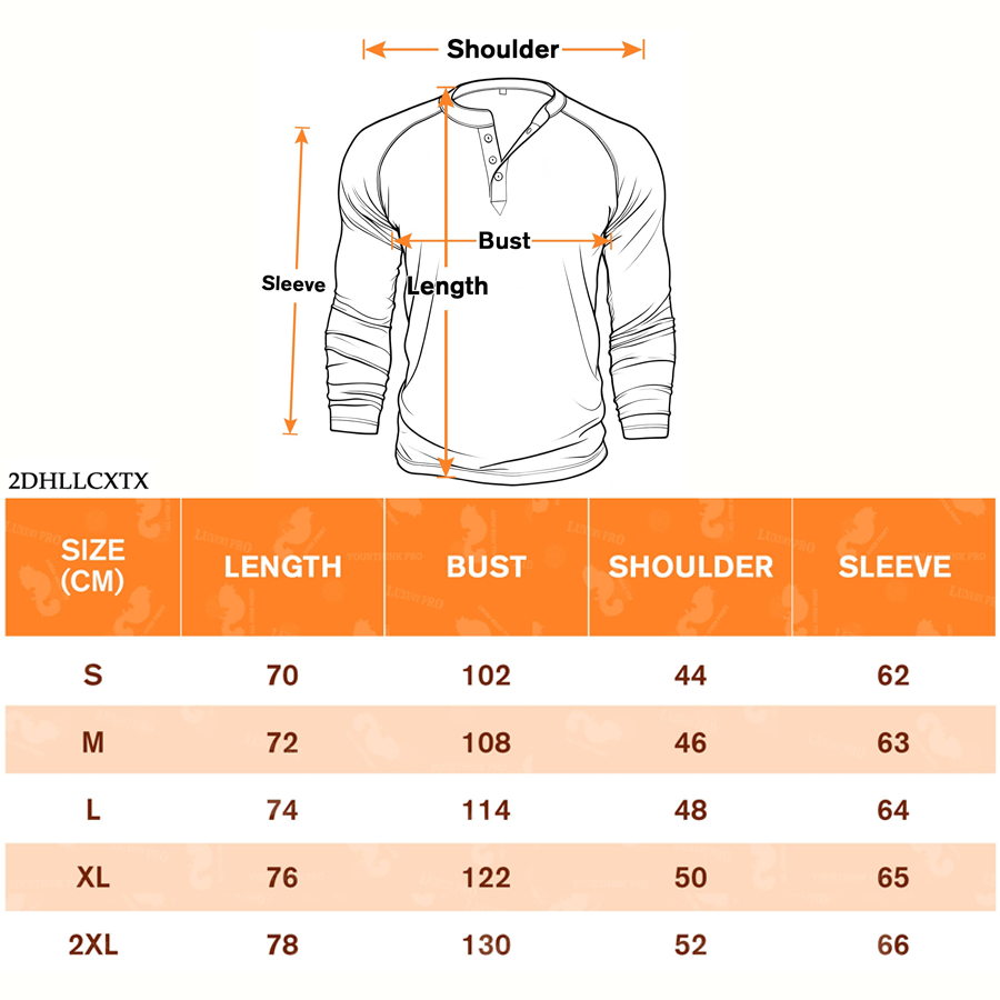 2D Henley Neck Long Sleeve T-shirt