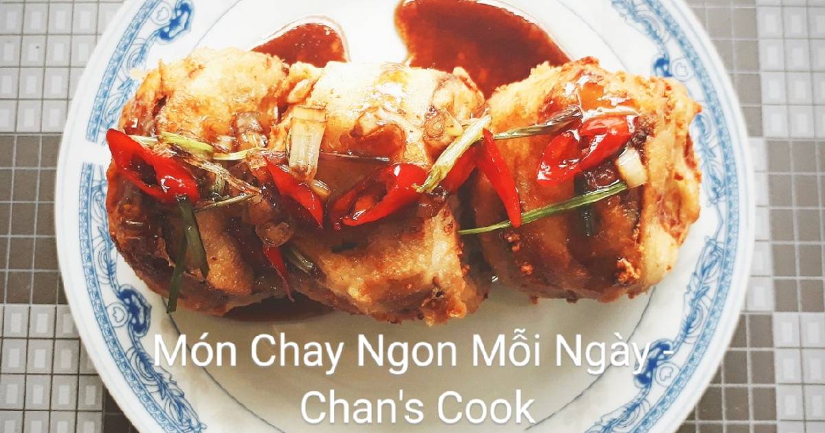 Cà tím nhân khoai tây chiên giòn chay