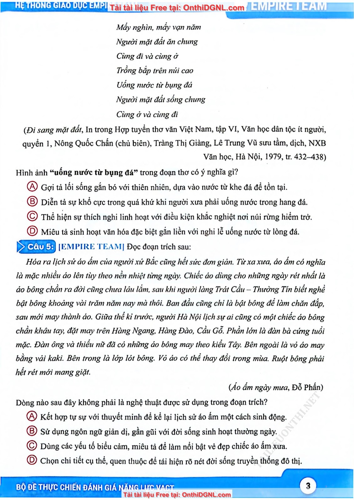 BỘ ĐỀ THỰC CHIẾN V ACT CHUẨN CẤU TRÚC MỚI 2026 EMPIRE TEAM