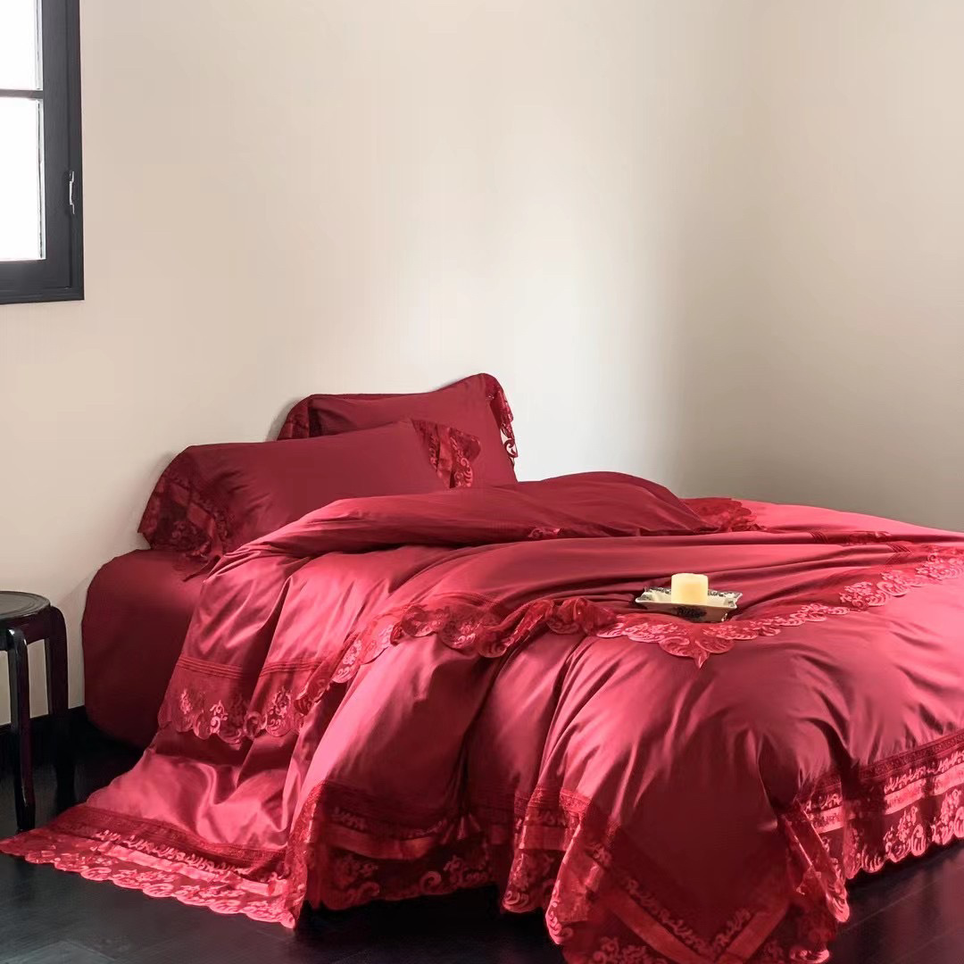 Festive Wedding Bedding Set Made of Long Staple Cotton