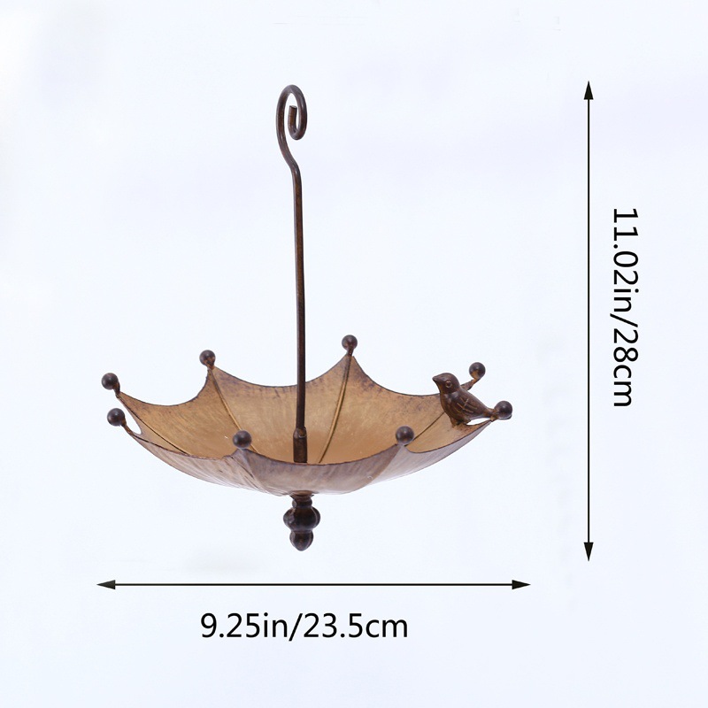 Vogeltränke in Regenschirm-Form aus Eisen