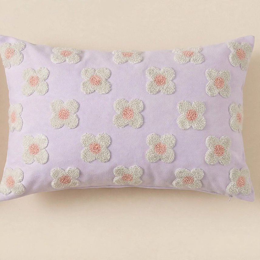 Geometric lumbar pillow, 30×50 cm, tufting design