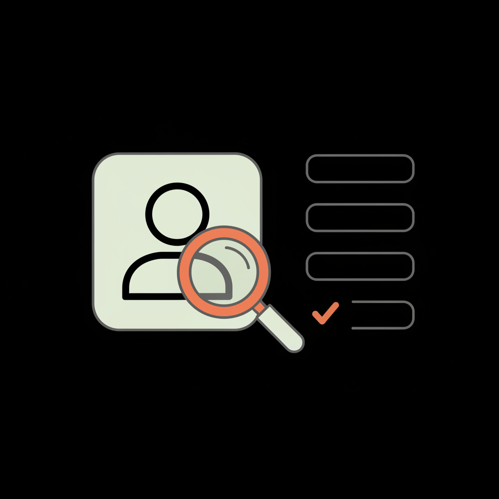 Minimal vector infographic of a checklist and magnifying glass over a profile icon emphasizing steps to prepare for verification — How much does Twitter verification cost